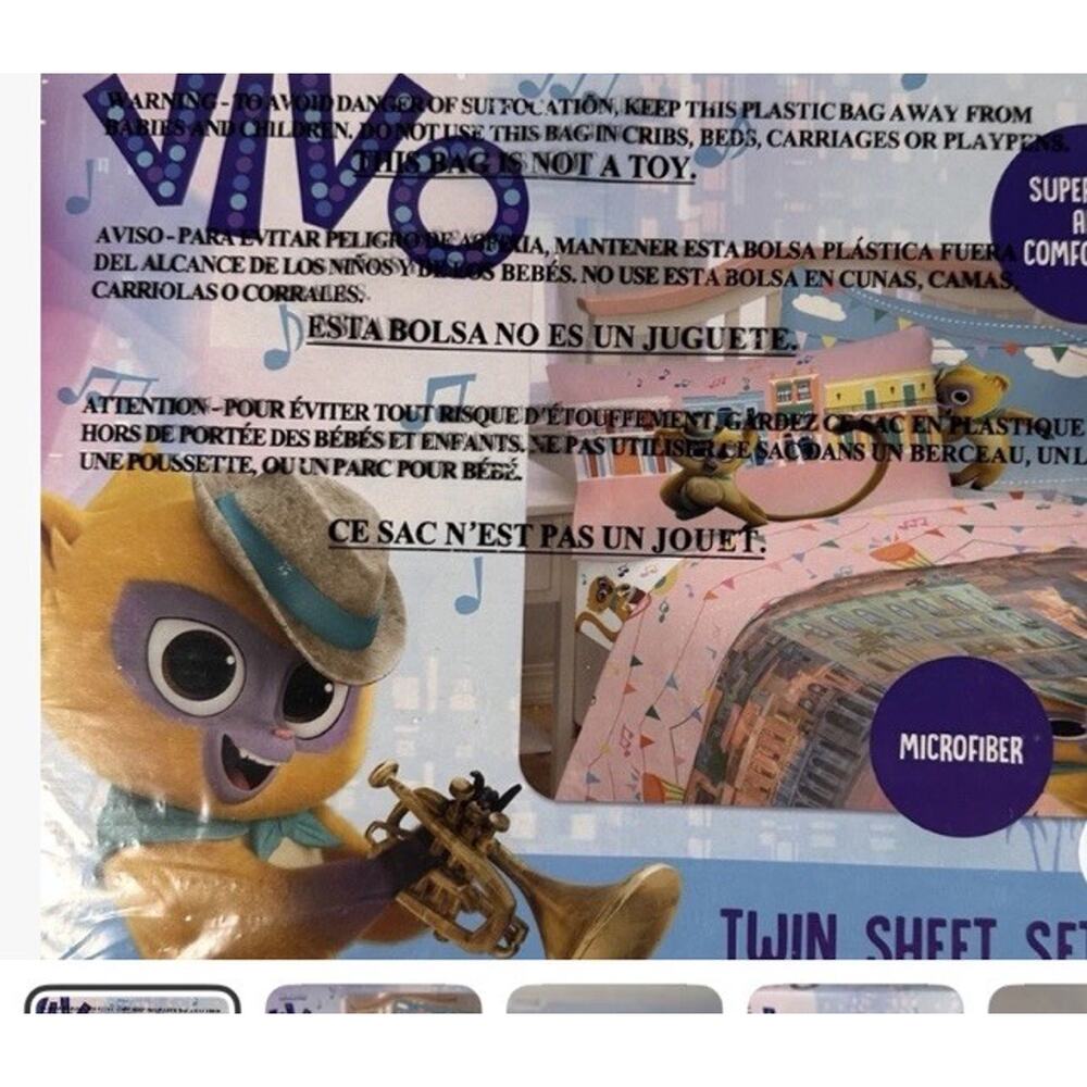 VIVO Animation Super Soft Microfiber Twin Bed Sheet Set Fitted Flat Pillowcase